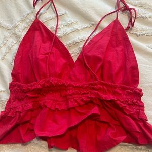 hot pink backless top